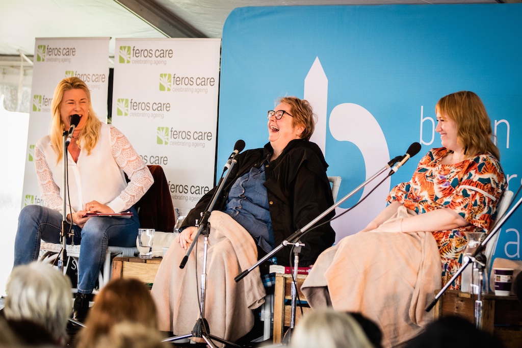 All for laughs. Mandy, Magda and Rosie light up the crowd -pic Evan Malcolm