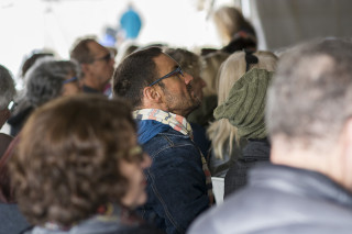 An audience member absorbed with the discussion about the complex beauty of the Australian outback. Photo: SCU / Natalie Foord