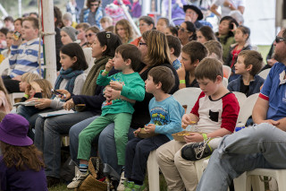 The audience at the Kids Big Day Out session at Byron Writers Festival 2016. Photo: SCU / Natalie Foord.