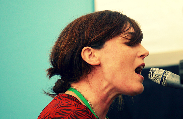 Sarah Blasko performs during her Saturday session with Erik Jensen. Pic: Bec May