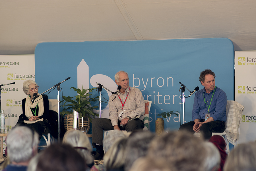 Dava Sobel (L), Robyn WIlliams (C) and Emyrs Westacott (R) on the life's big questions. Pic: Natalie Foord.